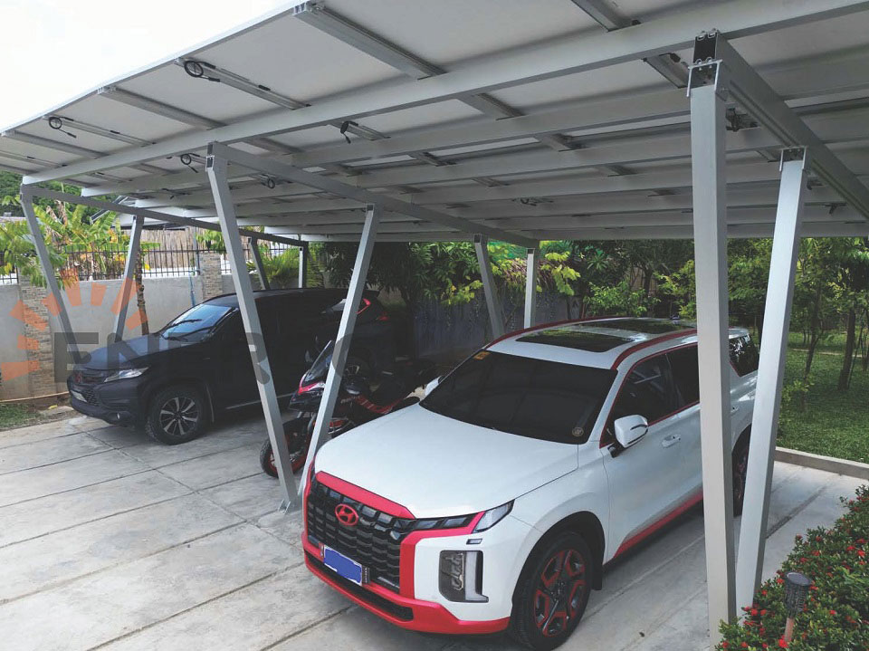 Sistem de montaj solar pentru carport impermeabil