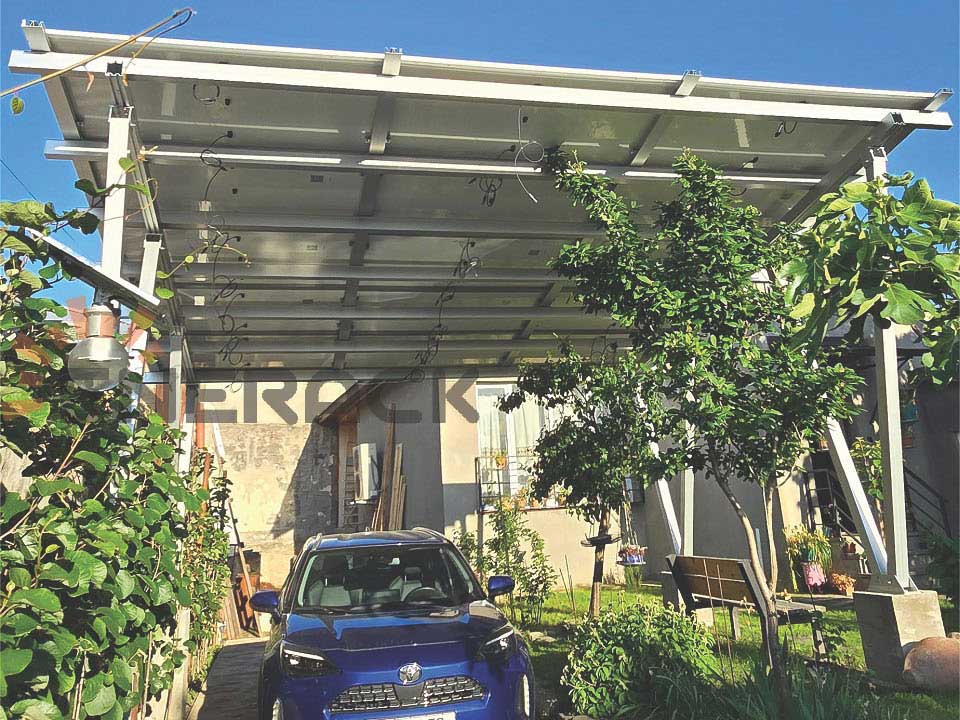 Sistem de montaj solar pentru carport impermeabil