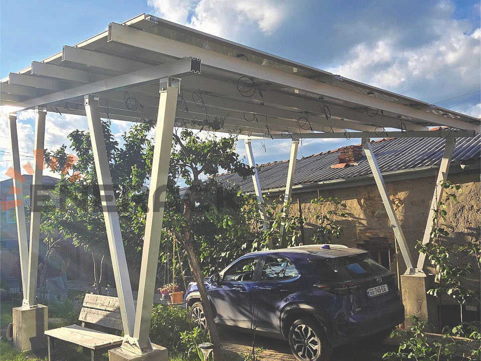 Sistem de montaj solar pentru carport impermeabil