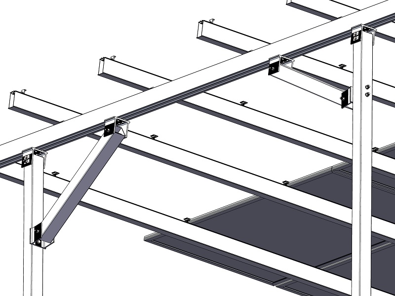 Vertical column solar carport system