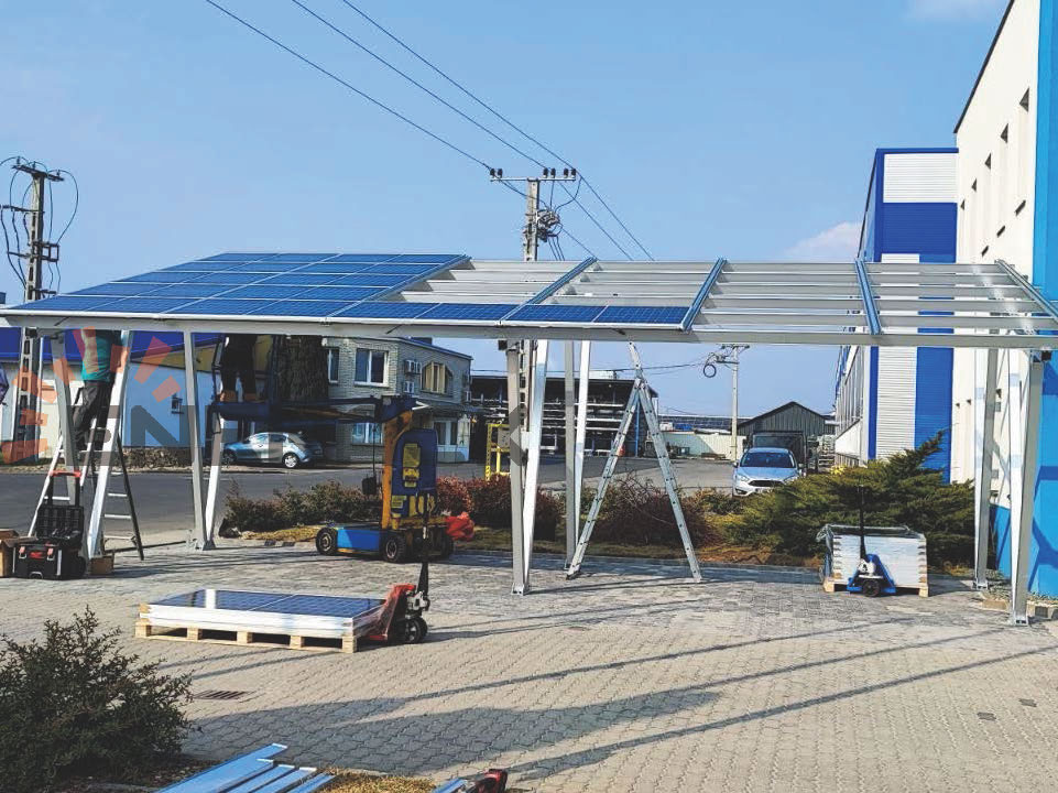 12KW Sistem de montaj solar pentru carport impermeabil in Ungaria