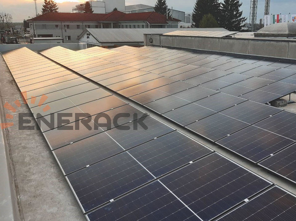 20KW Sistem de trepied pentru acoperiș plat din beton în Ungaria