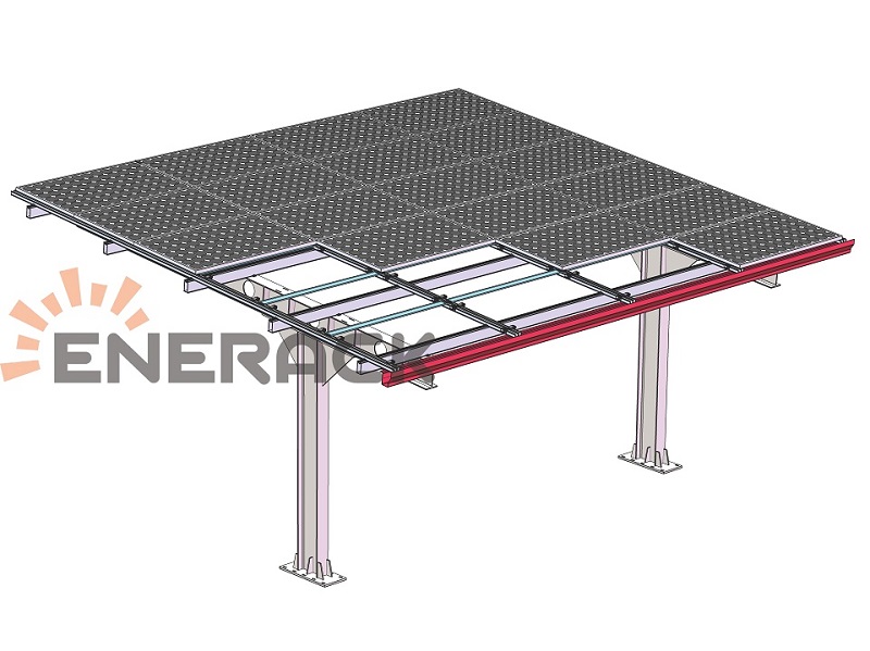 Sistem de carport solar impermeabil din oțel carbon
