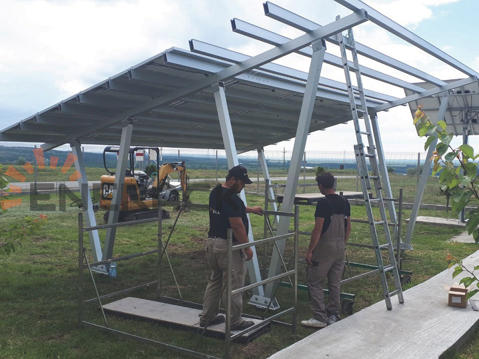 Sistem de montaj solar carport standard 8KW in Romania